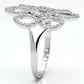 MATS071 - Rhodium 925 Sterling Silver Ring with AAA Grade CZ  in Clear