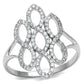 MATS071 - Rhodium 925 Sterling Silver Ring with AAA Grade CZ  in Clear