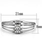 MATS072 - Rhodium 925 Sterling Silver Ring with AAA Grade CZ  in Clear