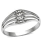 MATS072 - Rhodium 925 Sterling Silver Ring with AAA Grade CZ  in Clear