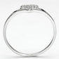 MATS073 - Rhodium 925 Sterling Silver Ring with AAA Grade CZ  in Clear