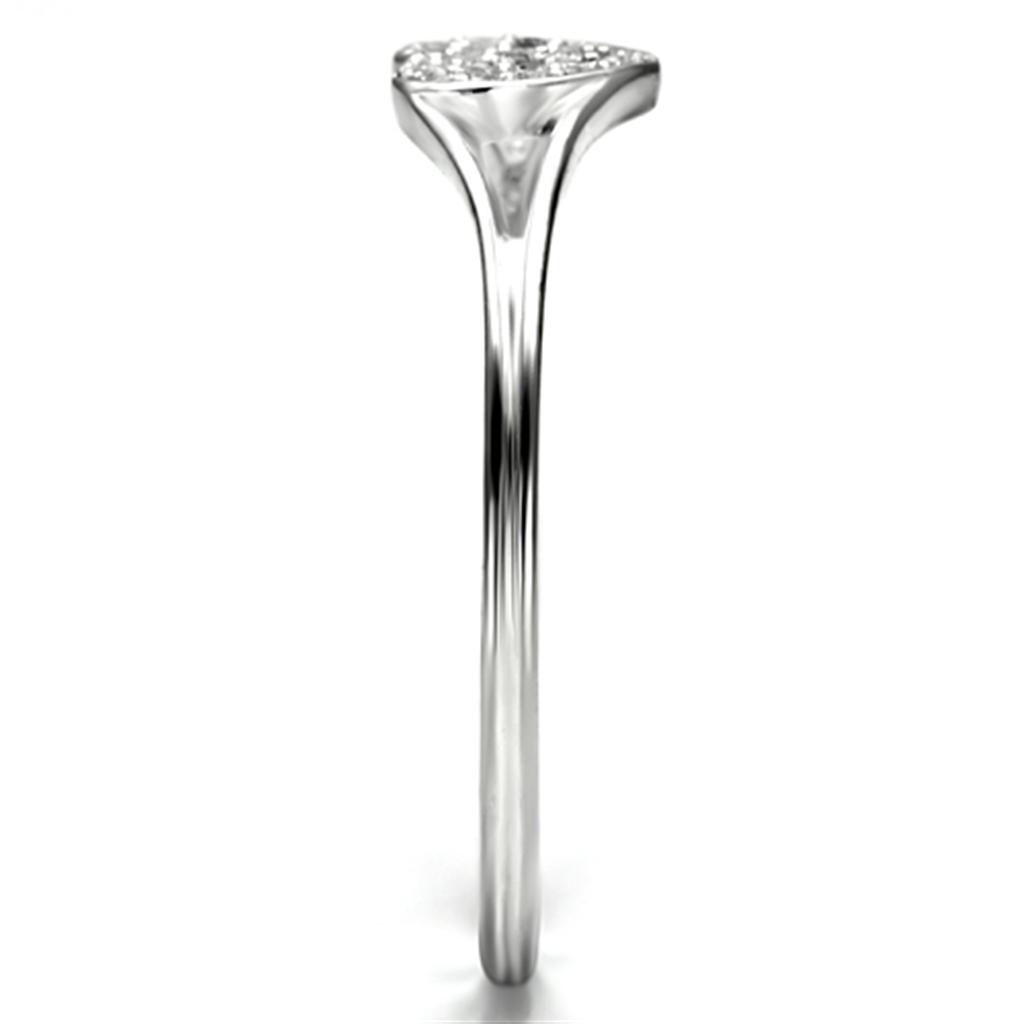 MATS073 - Rhodium 925 Sterling Silver Ring with AAA Grade CZ  in Clear