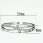 MATS074 - Rhodium 925 Sterling Silver Ring with AAA Grade CZ  in Clear