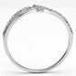 MATS074 - Rhodium 925 Sterling Silver Ring with AAA Grade CZ  in Clear