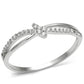 MATS074 - Rhodium 925 Sterling Silver Ring with AAA Grade CZ  in Clear