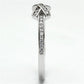 MATS075 - Rhodium 925 Sterling Silver Ring with AAA Grade CZ  in Clear