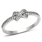 MATS075 - Rhodium 925 Sterling Silver Ring with AAA Grade CZ  in Clear