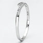 MATS077 - Rhodium 925 Sterling Silver Ring with AAA Grade CZ  in Clear