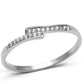 MATS077 - Rhodium 925 Sterling Silver Ring with AAA Grade CZ  in Clear