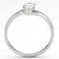 MATS078 - Rhodium 925 Sterling Silver Ring with AAA Grade CZ  in Clear