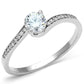 MATS078 - Rhodium 925 Sterling Silver Ring with AAA Grade CZ  in Clear
