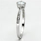 MATS079 - Rhodium 925 Sterling Silver Ring with AAA Grade CZ  in Clear