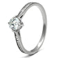 MATS079 - Rhodium 925 Sterling Silver Ring with AAA Grade CZ  in Clear