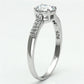 MATS080 - Rhodium 925 Sterling Silver Ring with AAA Grade CZ  in Clear