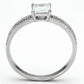 MATS081 - Rhodium 925 Sterling Silver Ring with AAA Grade CZ  in Clear