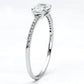 MATS082 - Rhodium 925 Sterling Silver Ring with AAA Grade CZ  in Clear