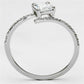 MATS083 - Rhodium 925 Sterling Silver Ring with AAA Grade CZ  in Clear