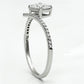 MATS083 - Rhodium 925 Sterling Silver Ring with AAA Grade CZ  in Clear