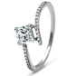 MATS083 - Rhodium 925 Sterling Silver Ring with AAA Grade CZ  in Clear