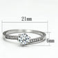 MATS084 - Rhodium 925 Sterling Silver Ring with AAA Grade CZ  in Clear