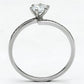 MATS084 - Rhodium 925 Sterling Silver Ring with AAA Grade CZ  in Clear