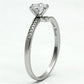 MATS084 - Rhodium 925 Sterling Silver Ring with AAA Grade CZ  in Clear