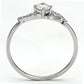 MATS085 - Rhodium 925 Sterling Silver Ring with AAA Grade CZ  in Clear