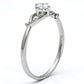 MATS085 - Rhodium 925 Sterling Silver Ring with AAA Grade CZ  in Clear
