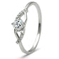 MATS085 - Rhodium 925 Sterling Silver Ring with AAA Grade CZ  in Clear