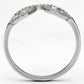 MATS086 - Rhodium 925 Sterling Silver Ring with AAA Grade CZ  in Clear