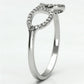MATS086 - Rhodium 925 Sterling Silver Ring with AAA Grade CZ  in Clear