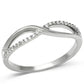 MATS087 - Rhodium 925 Sterling Silver Ring with AAA Grade CZ  in Clear