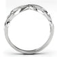 MATS088 - Rhodium 925 Sterling Silver Ring with AAA Grade CZ  in Clear