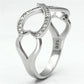 MATS088 - Rhodium 925 Sterling Silver Ring with AAA Grade CZ  in Clear
