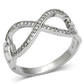MATS088 - Rhodium 925 Sterling Silver Ring with AAA Grade CZ  in Clear