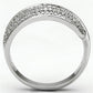 MATS089 - Rhodium 925 Sterling Silver Ring with AAA Grade CZ  in Clear