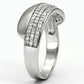 MATS089 - Rhodium 925 Sterling Silver Ring with AAA Grade CZ  in Clear