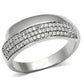 MATS089 - Rhodium 925 Sterling Silver Ring with AAA Grade CZ  in Clear