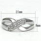 MATS090 - Rhodium 925 Sterling Silver Ring with AAA Grade CZ  in Clear