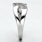 MATS090 - Rhodium 925 Sterling Silver Ring with AAA Grade CZ  in Clear
