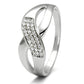 MATS090 - Rhodium 925 Sterling Silver Ring with AAA Grade CZ  in Clear