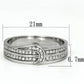 MATS091 - Rhodium 925 Sterling Silver Ring with AAA Grade CZ  in Clear