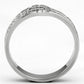 MATS091 - Rhodium 925 Sterling Silver Ring with AAA Grade CZ  in Clear