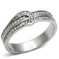 MATS091 - Rhodium 925 Sterling Silver Ring with AAA Grade CZ  in Clear
