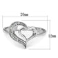 MATS093 - Rhodium 925 Sterling Silver Ring with AAA Grade CZ  in Clear