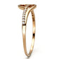 MATS095 - Rose Gold 925 Sterling Silver Ring with AAA Grade CZ  in Clear