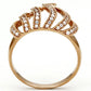 MATS096 - Rose Gold 925 Sterling Silver Ring with AAA Grade CZ  in Clear