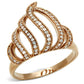 MATS096 - Rose Gold 925 Sterling Silver Ring with AAA Grade CZ  in Clear