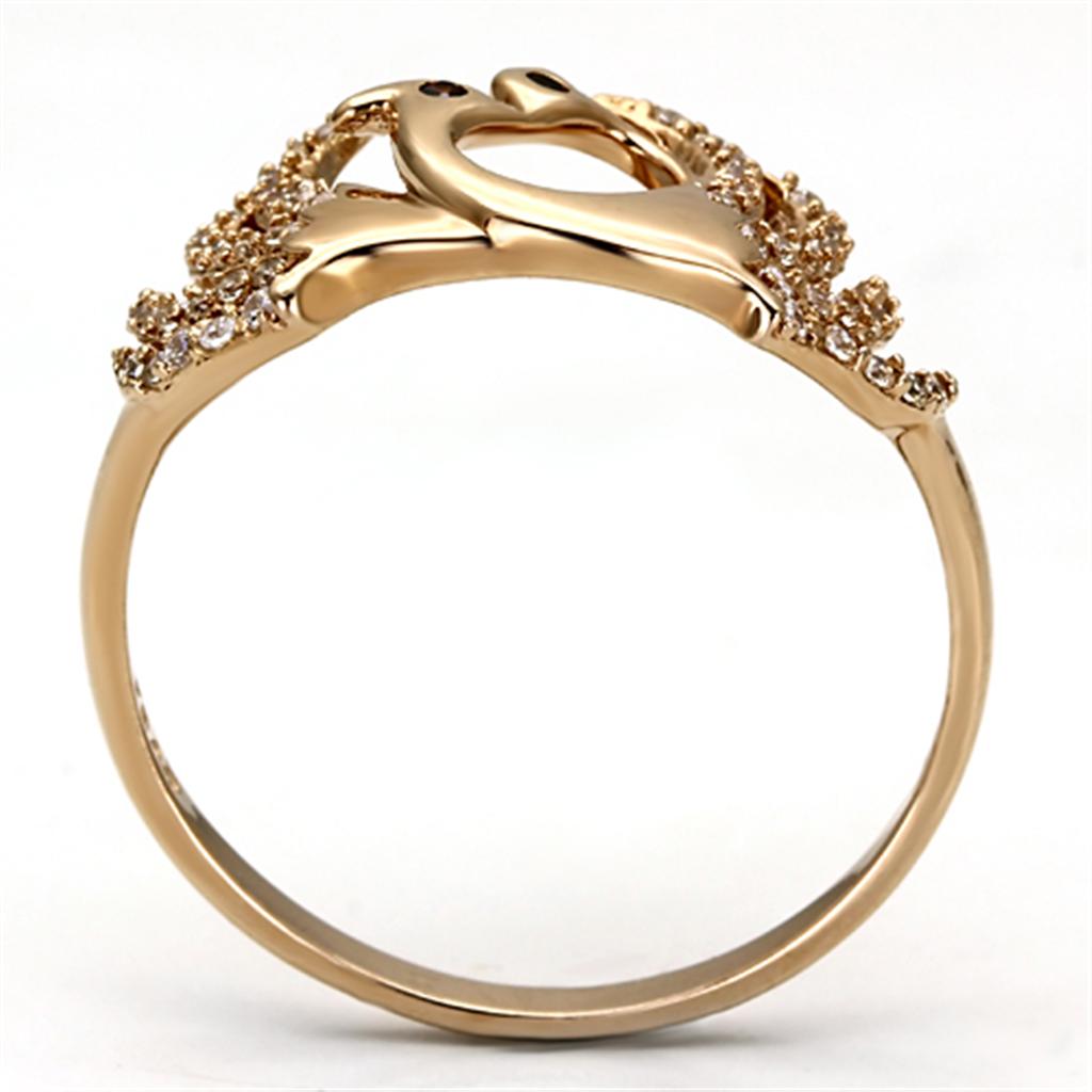 MATS097 - Rose Gold 925 Sterling Silver Ring with AAA Grade CZ  in Garnet