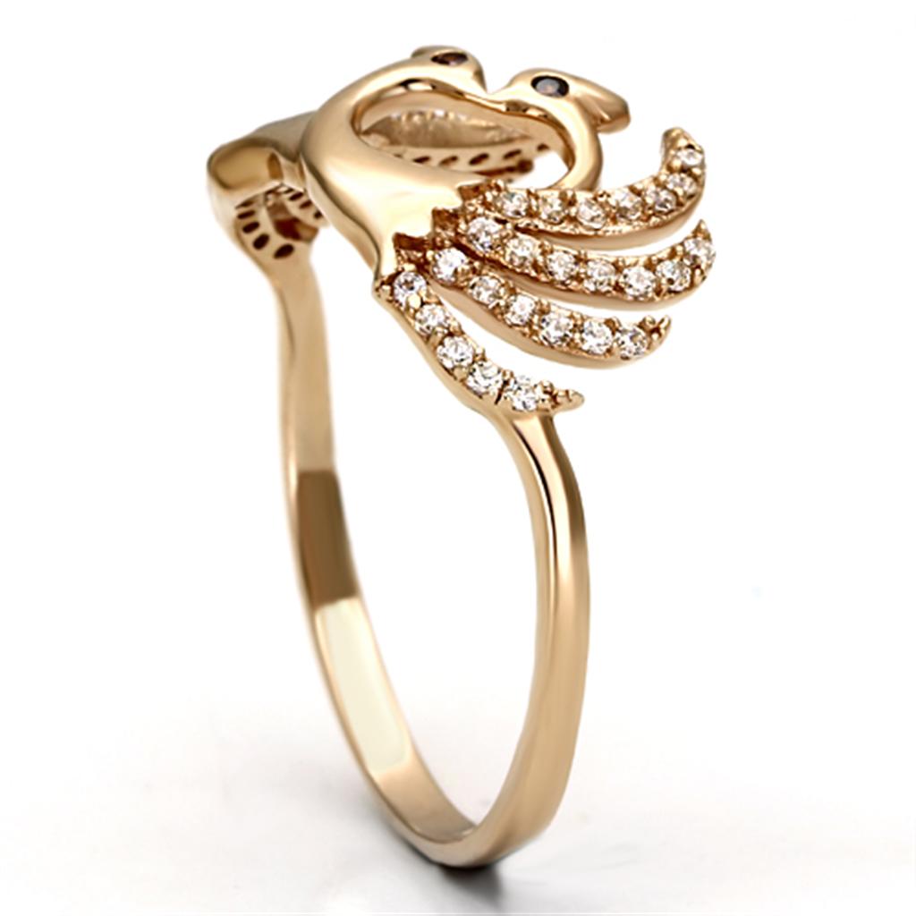 MATS097 - Rose Gold 925 Sterling Silver Ring with AAA Grade CZ  in Garnet